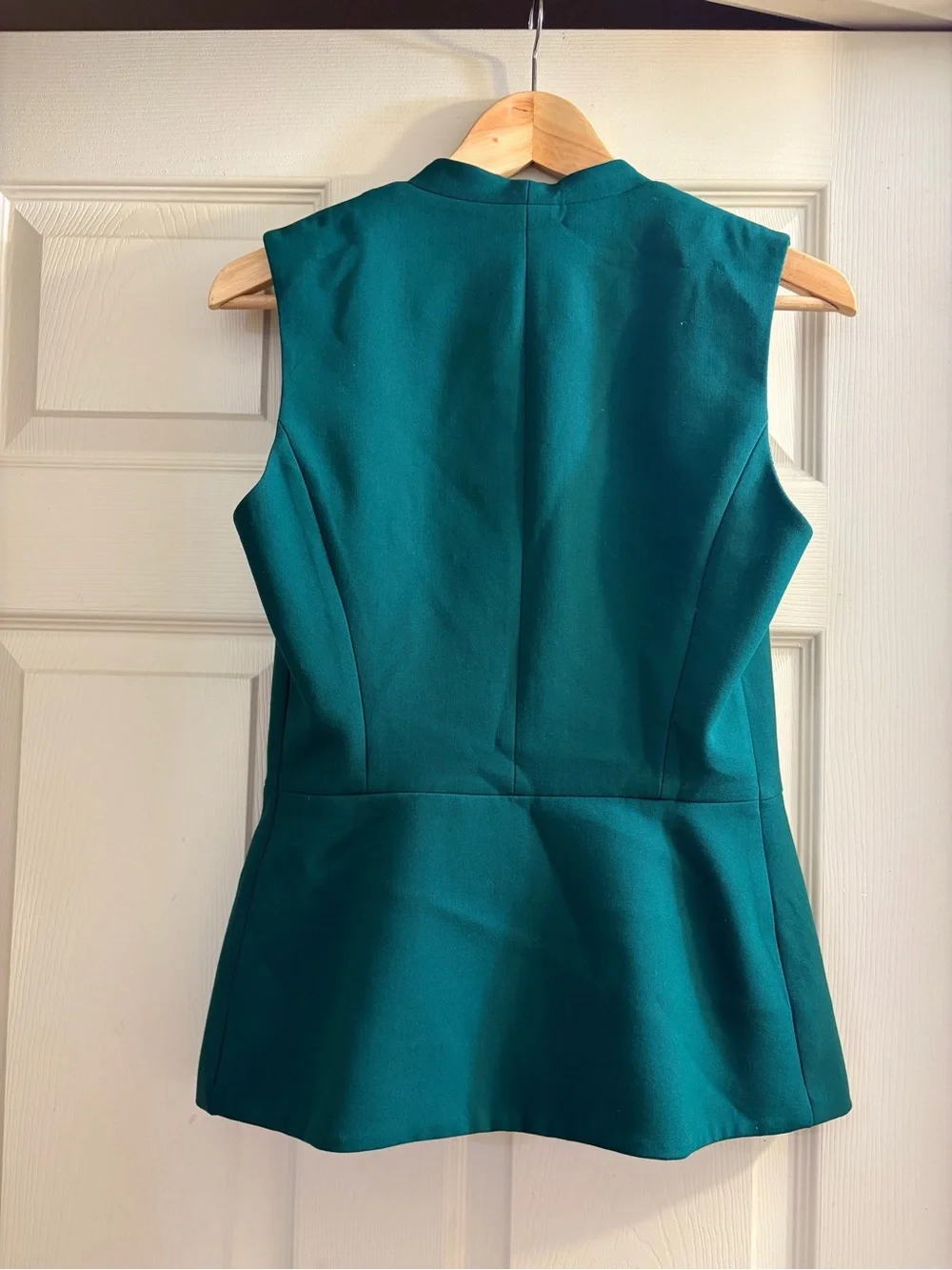 Zara Teal Sleeveless Blazer Vest with Gold Buttons